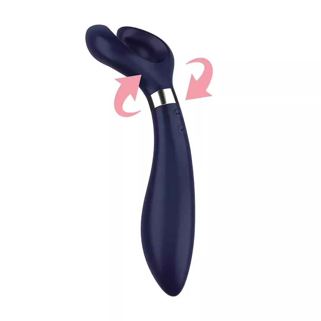 Juodas „Satisfyer Endless Fun Partner“ besisukantis daugiafunkcis silikoninis prietaisas