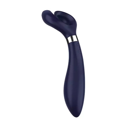 Juodas „Satisfyer Endless Fun Partner“ besisukantis daugiafunkcis silikoninis prietaisas