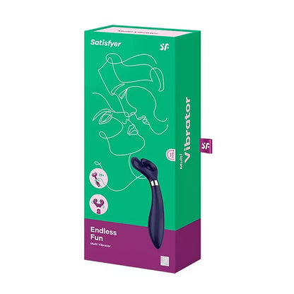 Juodas „Satisfyer Endless Fun Partner“ besisukantis daugiafunkcis silikoninis prietaisas