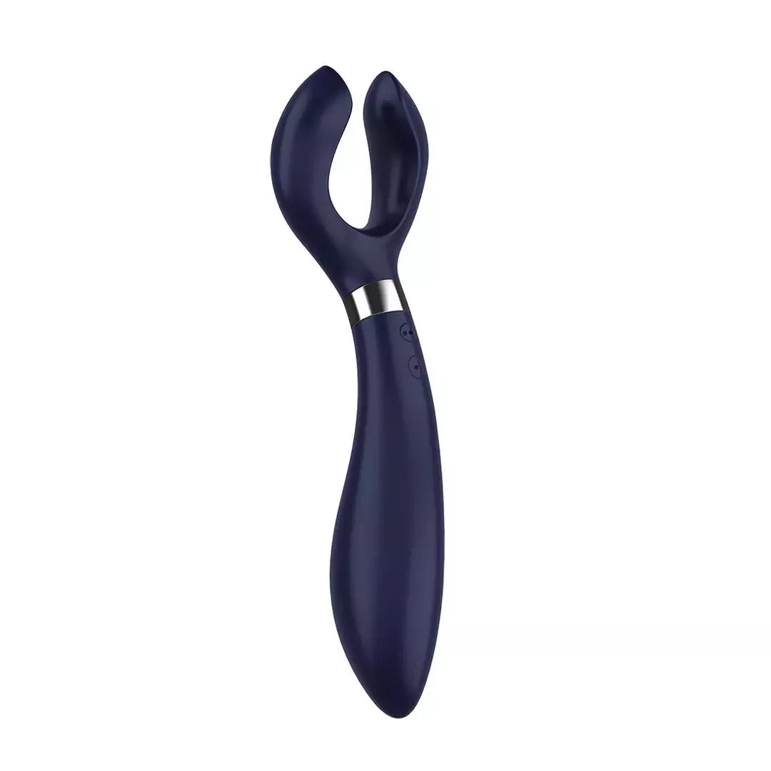 Juodas „Satisfyer Endless Fun Partner“ besisukantis daugiafunkcis silikoninis prietaisas