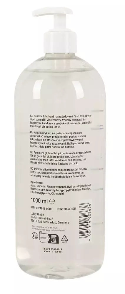 Just Glide Anal vandens pagrindo lubrikantas 1 l – pH subalansuota, veganiška formulė