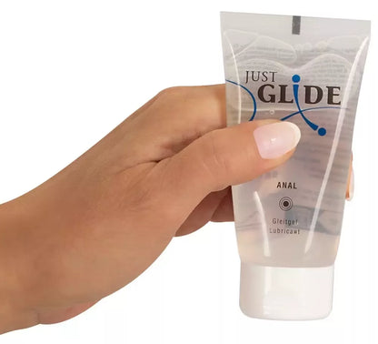 Just Glide Anal vandens pagrindo lubrikantas 50 ml – pH subalansuota veganiška formulė