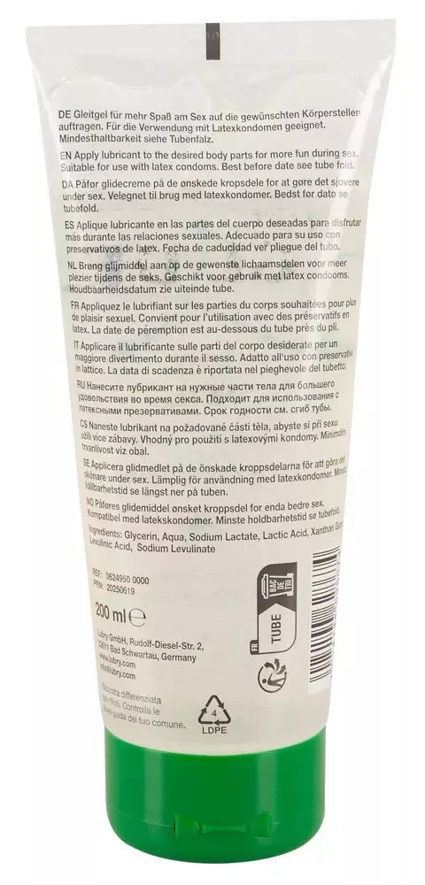 Just Glide Bio Anal 200 ml vandens pagrindo veganiškas lubrikantas ekologiškoje tūtelėje