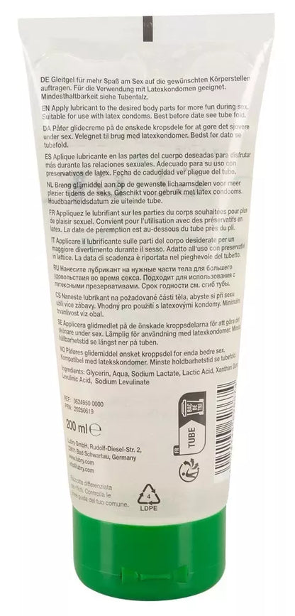 Just Glide Bio Anal 200 ml vandens pagrindo veganiškas lubrikantas ekologiškoje tūtelėje