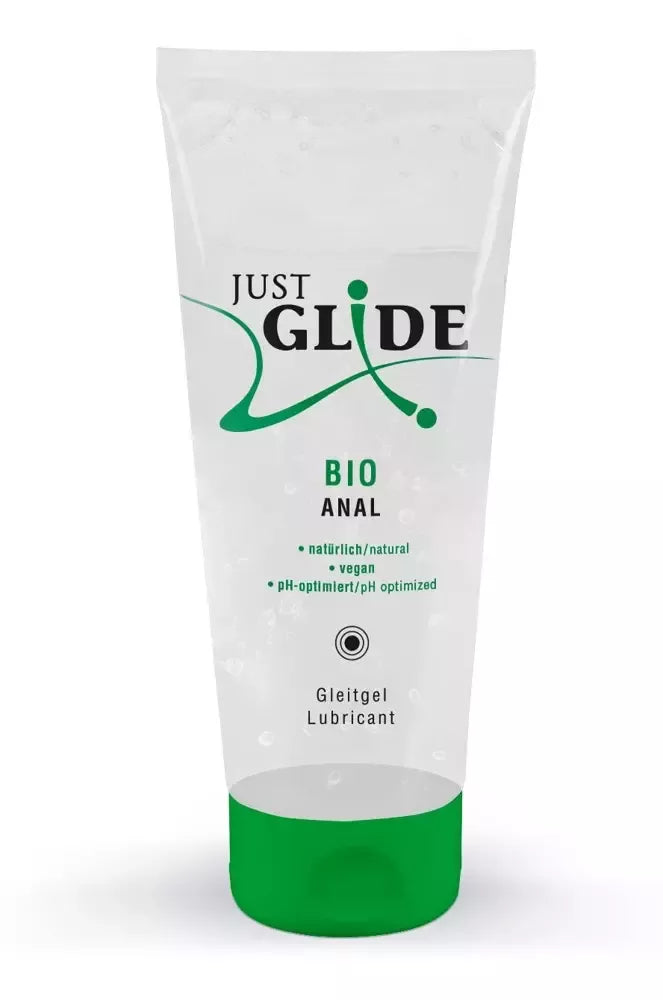 Just Glide Bio Anal 200 ml vandens pagrindo veganiškas lubrikantas ekologiškoje tūtelėje