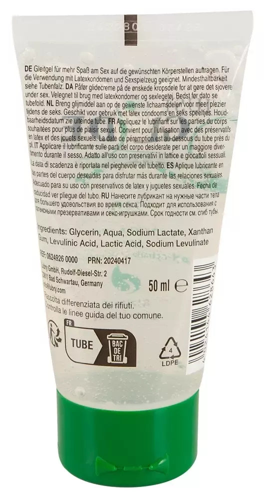 Just Glide Bio vandens pagrindo veganiškas lubrikantas 50 ml, ekologiška tūbelė
