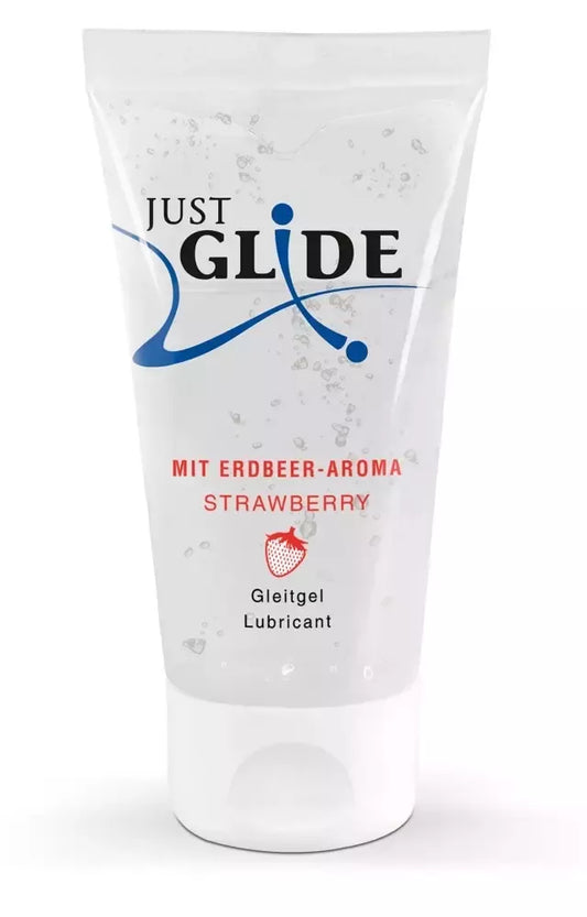 Just Glide braškinis vandens pagrindo lubrikantas 50 ml – vaisinė formulė