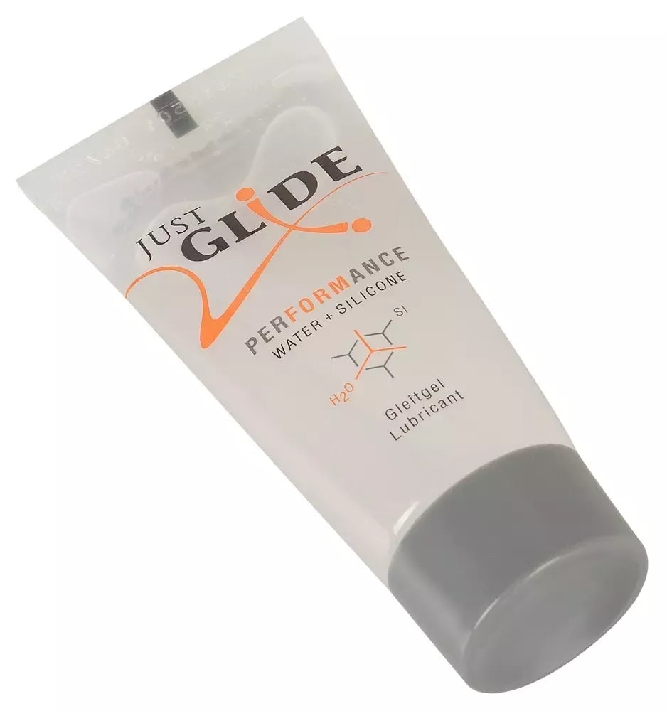 Just Glide Performance hibridinis lubrikantas 20 ml, veganiškas, vandens pagrindo formulė