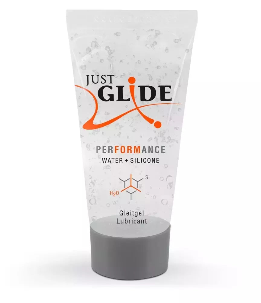 Just Glide Performance hibridinis lubrikantas 20 ml, veganiškas, vandens pagrindo formulė
