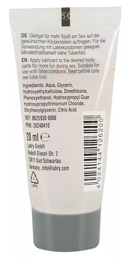 Just Glide Performance hibridinis lubrikantas 20 ml, veganiškas, vandens pagrindo formulė