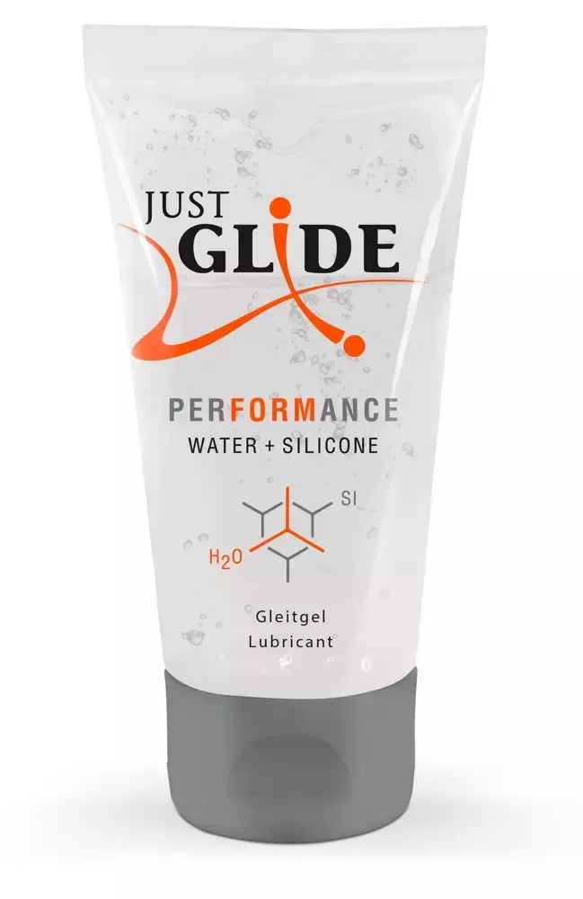 Just Glide Performance vandens ir silikono hibridinis lubrikantas 50ml veganiškas