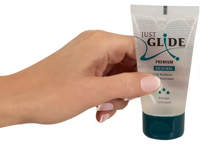 Just Glide Premium vandens pagrindo gelis 50ml su hialurono rūgštimi ir pantenoliu