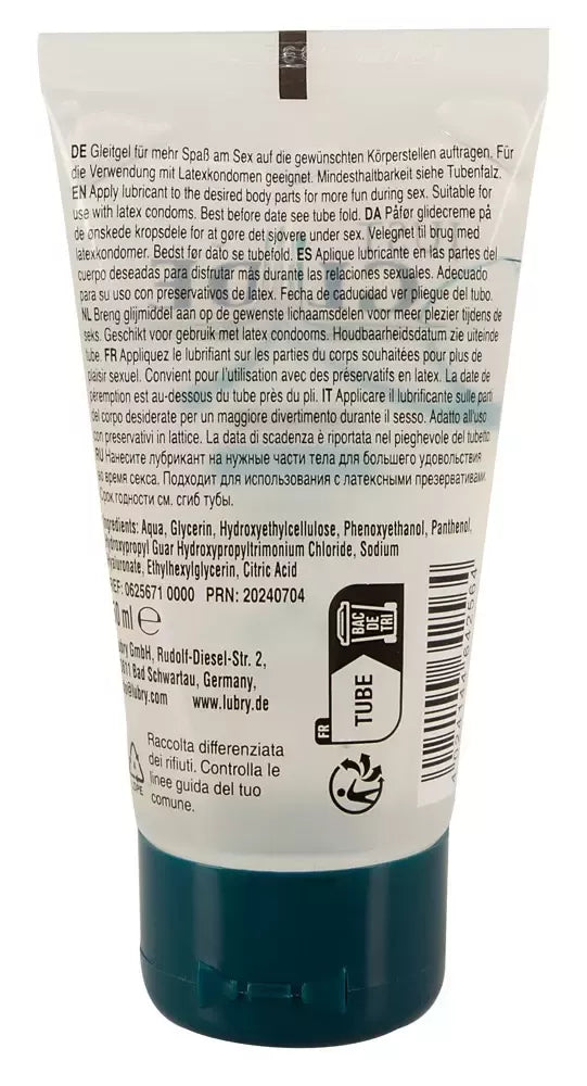 Just Glide Premium vandens pagrindo gelis 50ml su hialurono rūgštimi ir pantenoliu