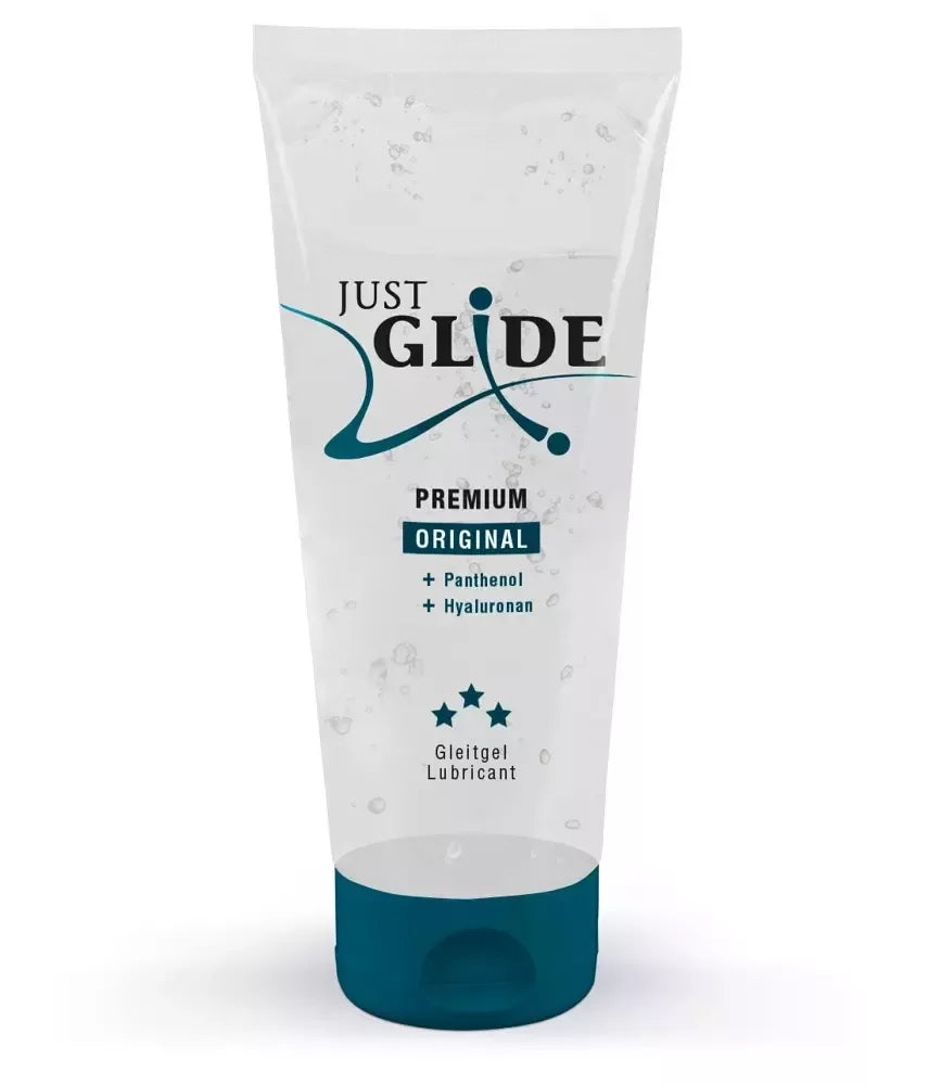 Just Glide Premium vandens pagrindu pagamintas gelis 200 ml su hialurono rūgštimi ir pantenoliu
