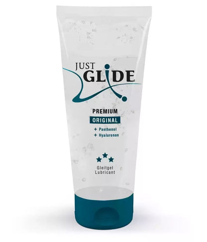 Just Glide Premium vandens pagrindu pagamintas gelis 200 ml su hialurono rūgštimi ir pantenoliu
