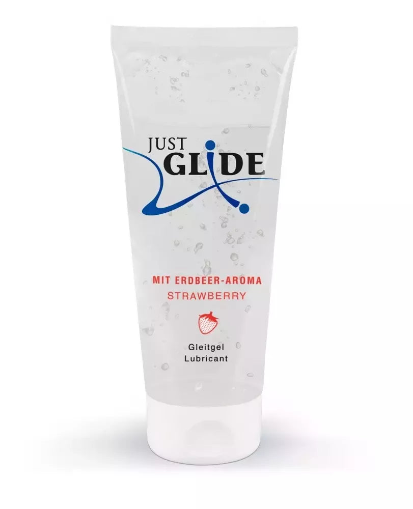 Just Glide Strawberry 200 ml vandens pagrindo lubrikantas – vaisių aromatas