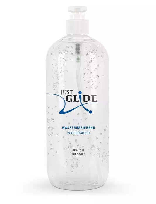 Just Glide vandens pagrindo lubrikantas 1 l - veganiška, su lateksu suderinama formulė