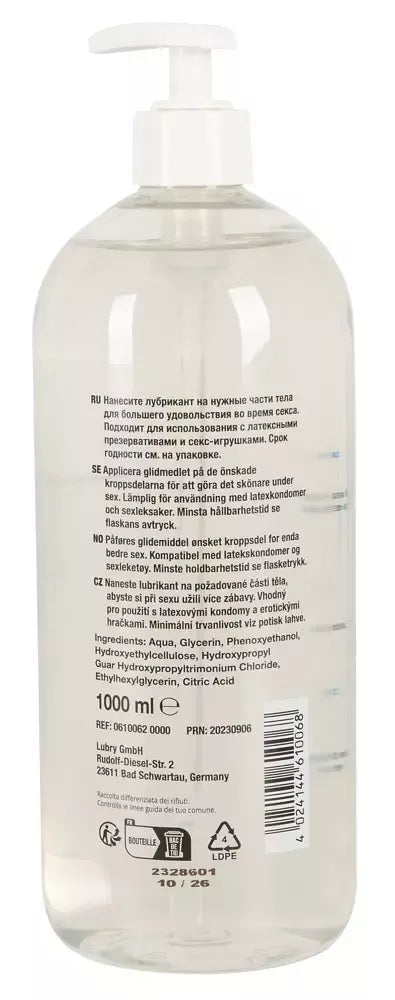Just Glide vandens pagrindo lubrikantas 1 l - veganiška, su lateksu suderinama formulė