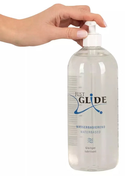 Just Glide vandens pagrindo lubrikantas 1 l - veganiška, su lateksu suderinama formulė