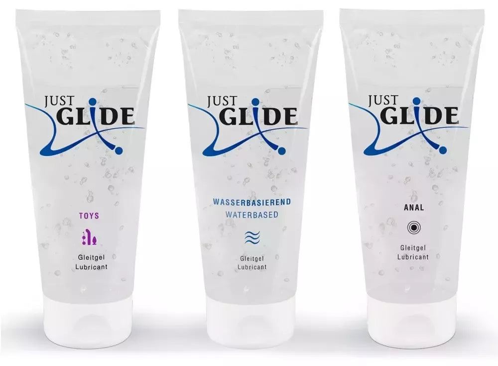 Just Glide vandens pagrindo lubrikantų rinkinys 3x200ml – veganiškas, jautriai odai