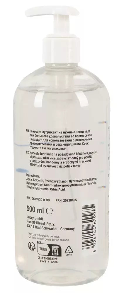 Just Glide Waterbased Lubricant 500 ml – veganiška, universali formulė