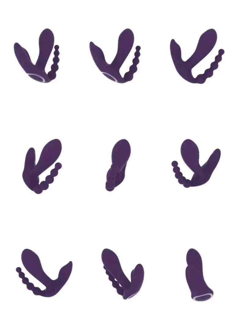 Kata Pulse Wave Dual Stimulation System Purple – trigubas vibratorius su nuotolinio valdymo pulteliu