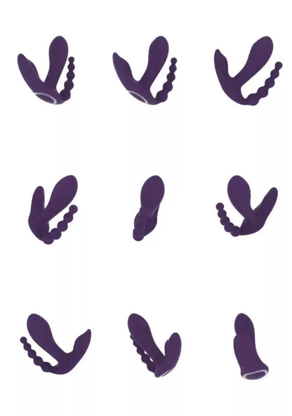 Kata Pulse Wave Dual Stimulation System Purple – trigubas vibratorius su nuotolinio valdymo pulteliu