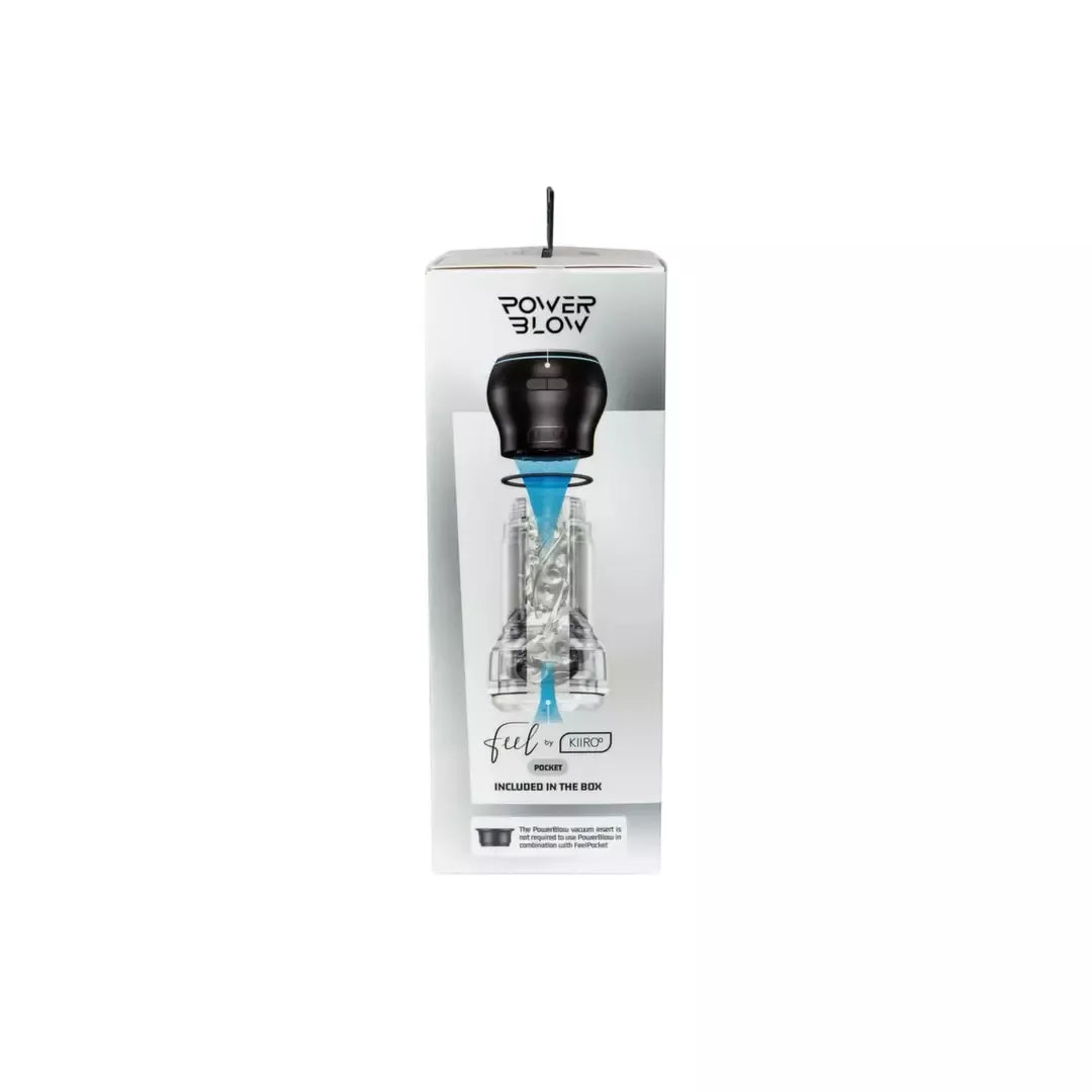 Kiiroo Feel Crystal Pocket intymus prietaisas + PowerBlow Black rinkinys