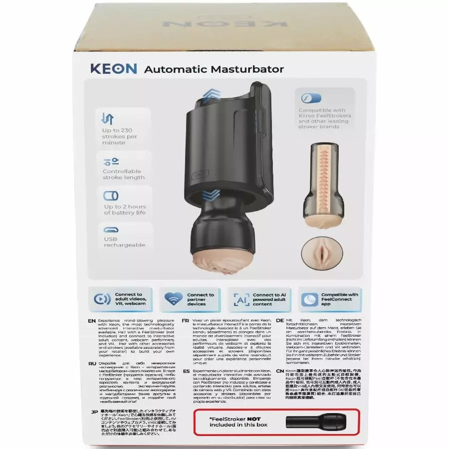 Kiiroo Keon WiFi išmanusis interaktyvus masturbatorius su Bluetooth ir programėlės palaikymu