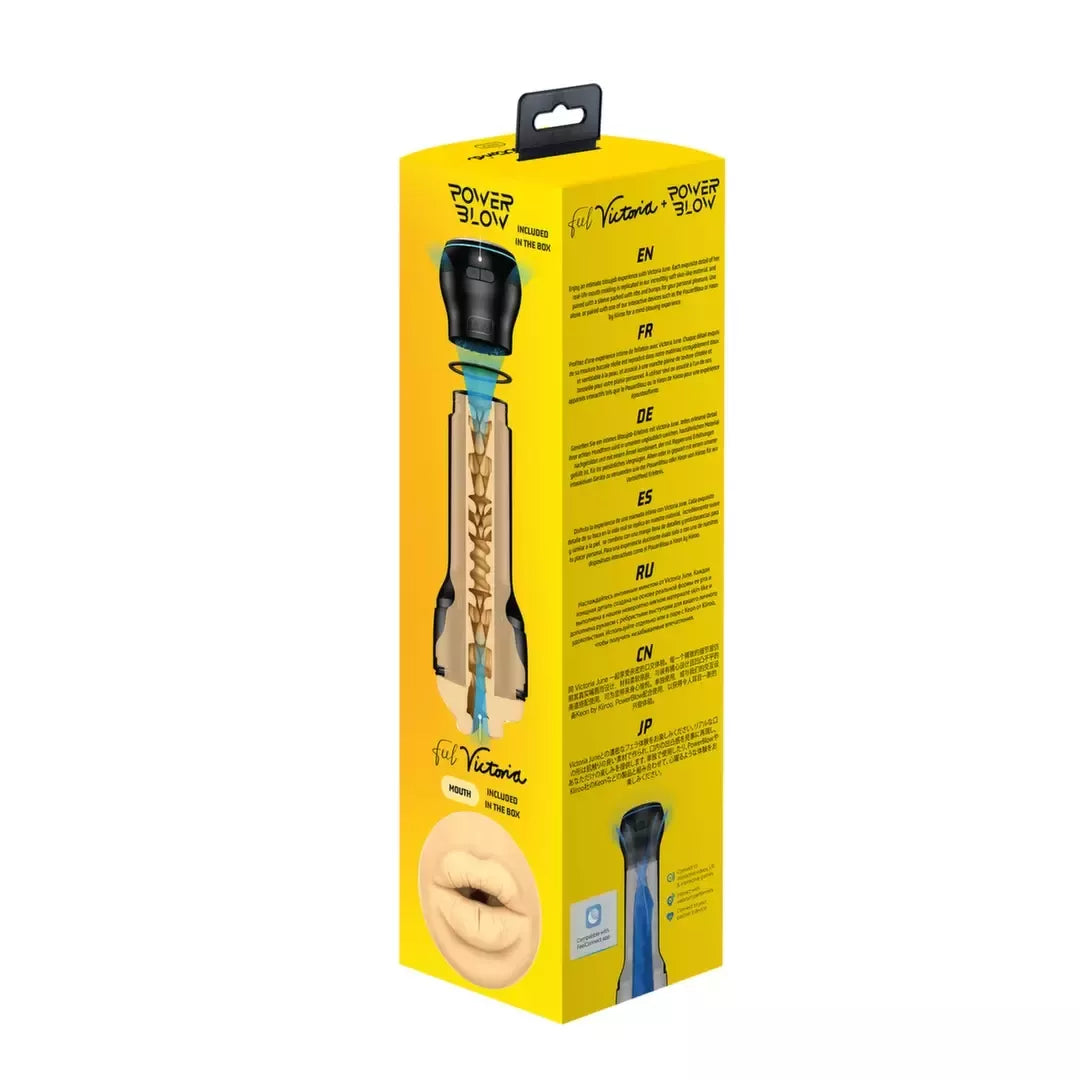 Kiiroo PowerBlow & Feel Victoria June Mouth interaktyvus rinkinys, 23,5 cm