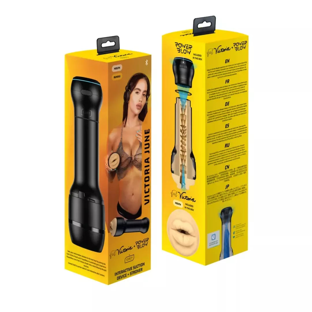 Kiiroo PowerBlow & Feel Victoria June Mouth interaktyvus rinkinys, 23,5 cm