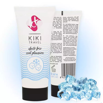 Kiki Travel Cooling lubrikantas 50 ml – vandens pagrindu, veganiškas, su alaviju