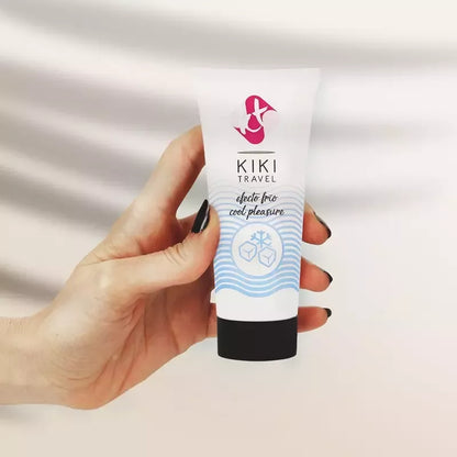 Kiki Travel Cooling lubrikantas 50 ml – vandens pagrindu, veganiškas, su alaviju