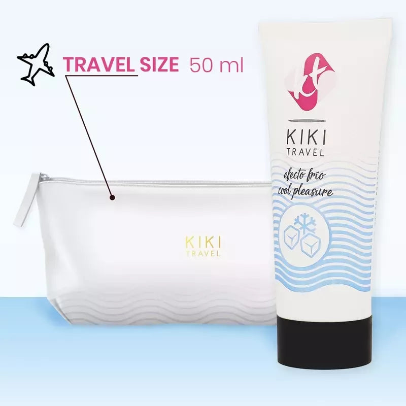 Kiki Travel Cooling lubrikantas 50 ml – vandens pagrindu, veganiškas, su alaviju
