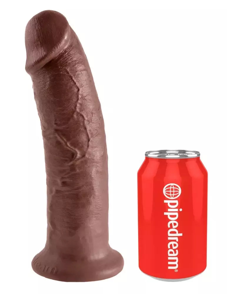 King Cock 10 colių anatominis intymus prietaisas, rudas, PVC, 25 cm