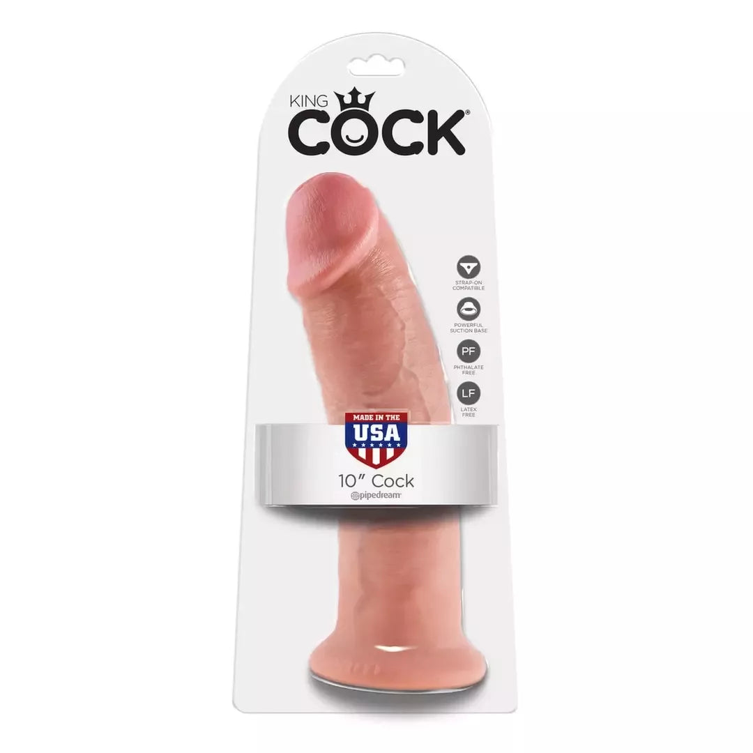 King Cock 10 colių anatominis kūno spalvos modelis, siurbtuko pagrindas, 25,4 cm