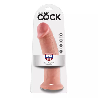 King Cock 10 colių anatominis kūno spalvos modelis, siurbtuko pagrindas, 25,4 cm