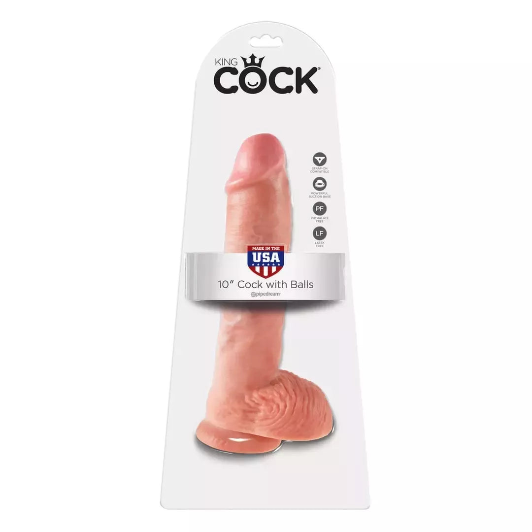 King Cock 10 colių modelis, kūno spalvos su pagrindu – anatominė silikoninė sistema