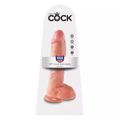 King Cock 10 colių modelis, kūno spalvos su pagrindu – anatominė silikoninė sistema