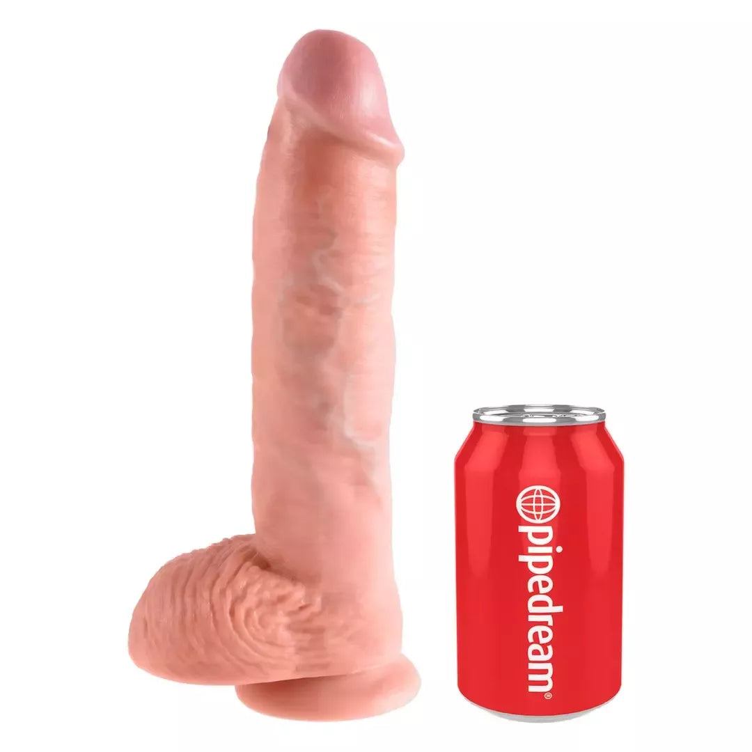 King Cock 10 colių modelis, kūno spalvos su pagrindu – anatominė silikoninė sistema