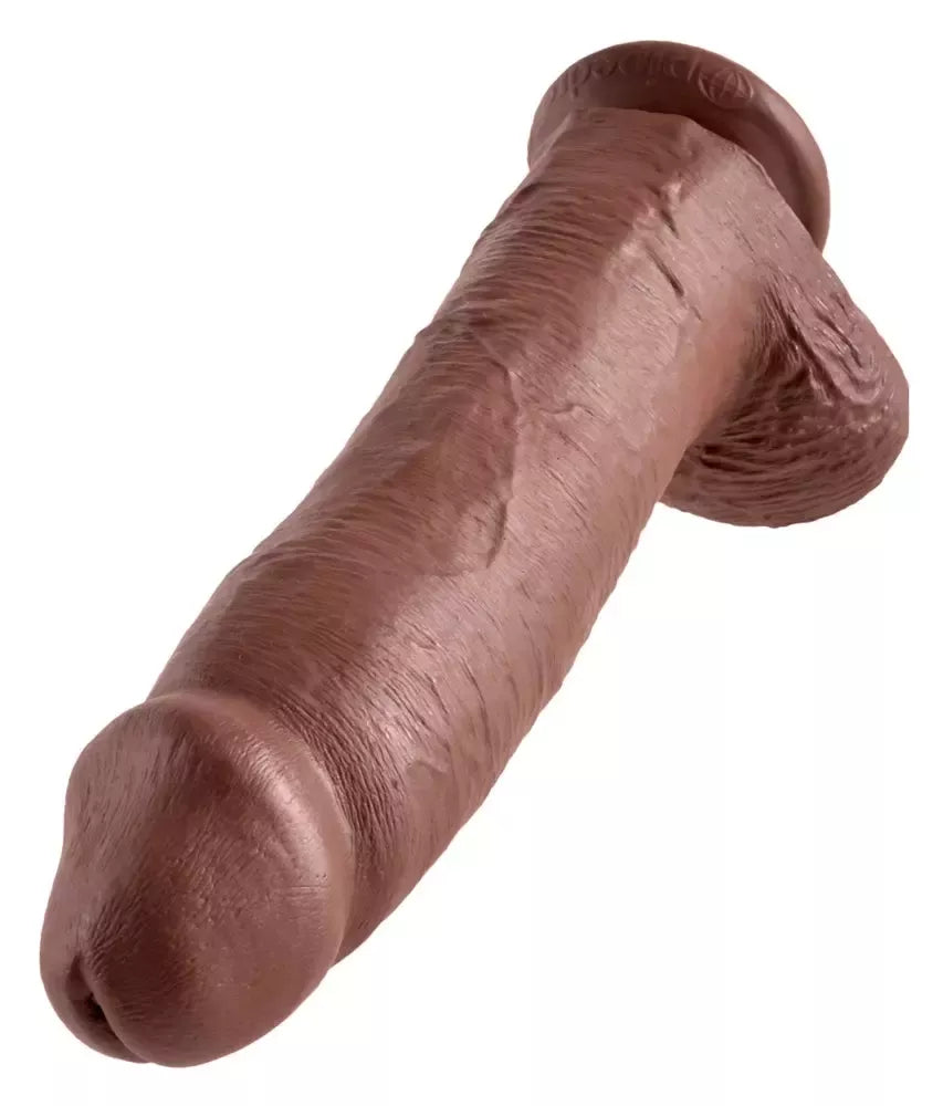 King Cock 12" anatominis modelis su pagrindu, 30,5 cm, PVC, smėlio spalvos