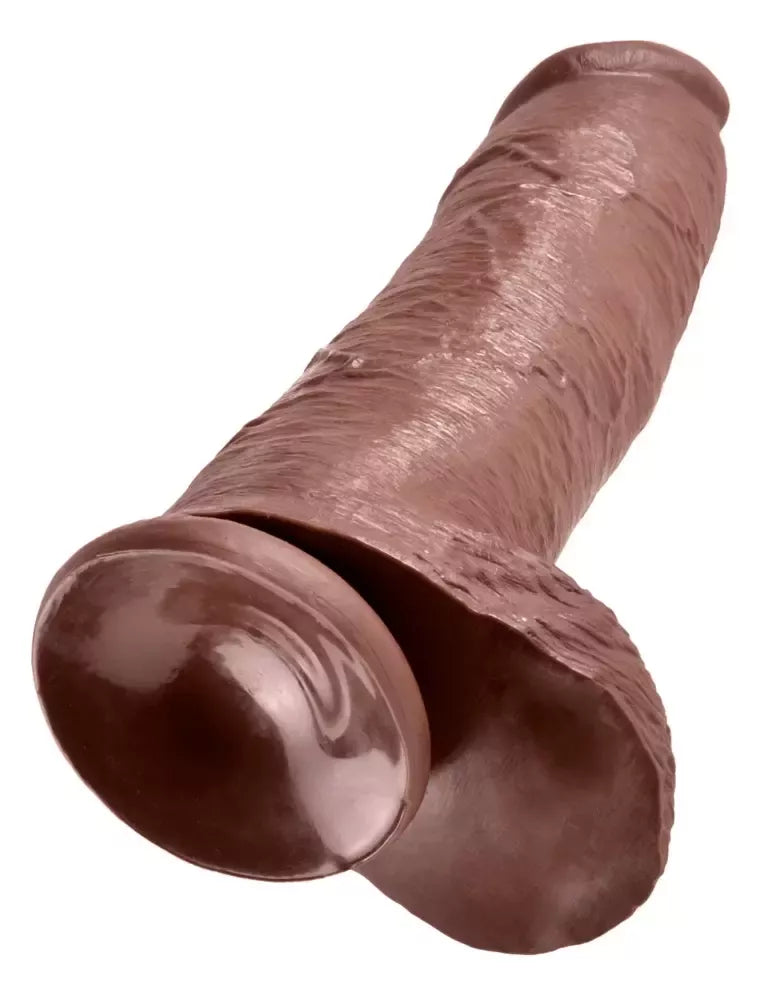 King Cock 12" anatominis modelis su pagrindu, 30,5 cm, PVC, smėlio spalvos