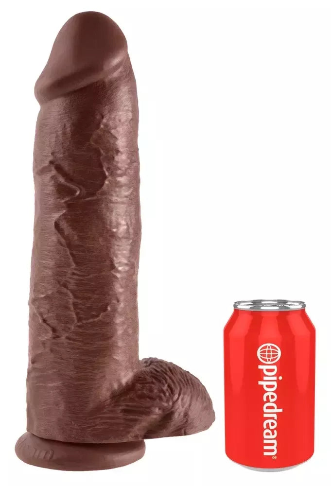 King Cock 12" anatominis modelis su pagrindu, 30,5 cm, PVC, smėlio spalvos