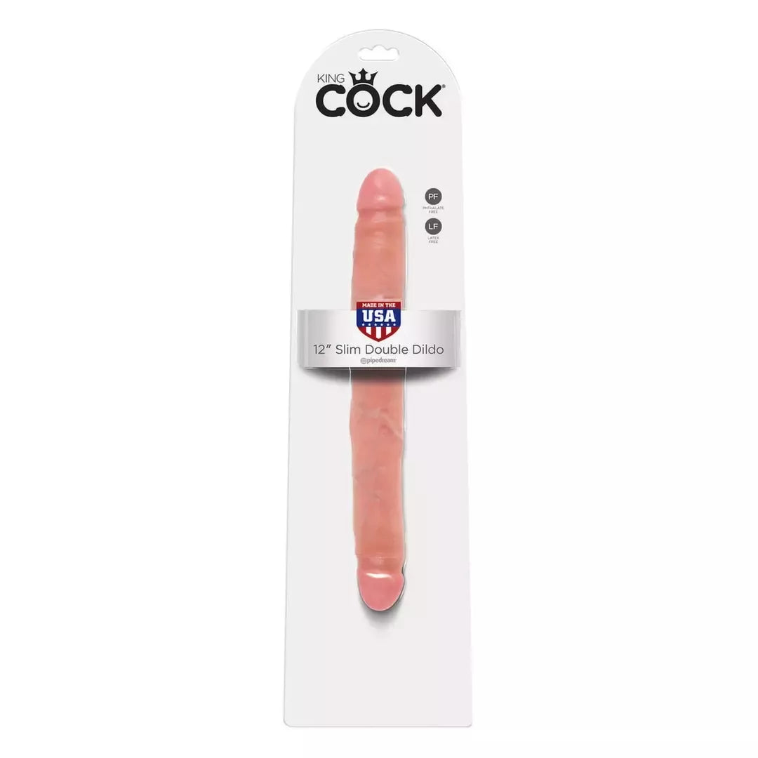 King Cock 12 colių plonas dvipusis intymus modelis, kūno spalvos
