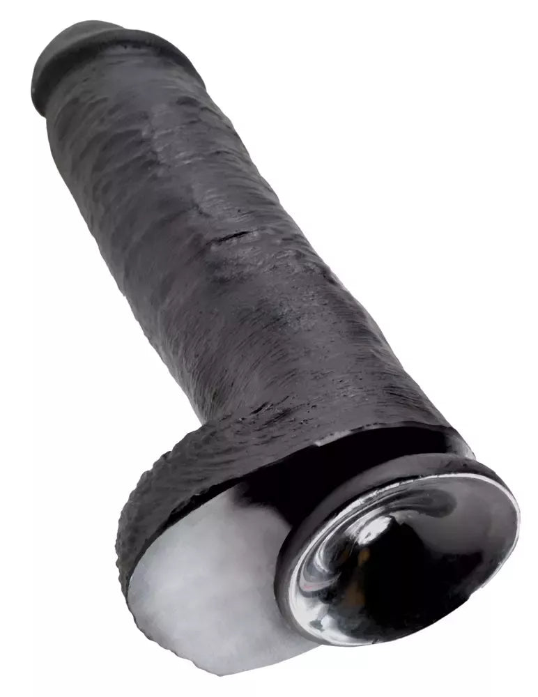 King Cock 28 cm anatominis modelis su siurbtuku, tamsus PVC