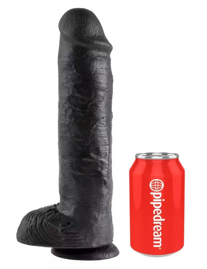 King Cock 28 cm anatominis modelis su siurbtuku, tamsus PVC
