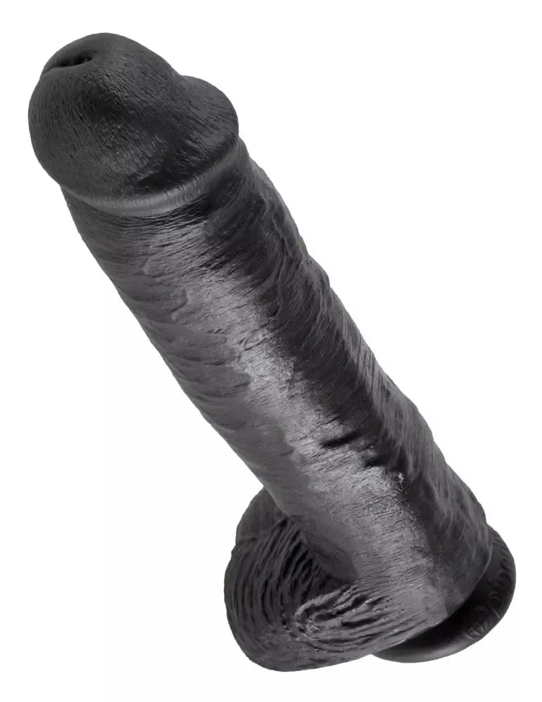 King Cock 28 cm anatominis modelis su siurbtuku, tamsus PVC