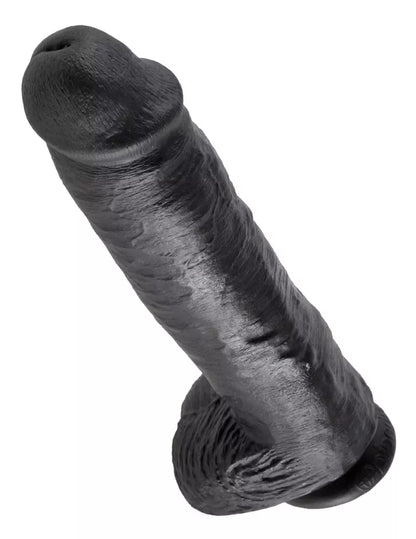 King Cock 28 cm anatominis modelis su siurbtuku, tamsus PVC