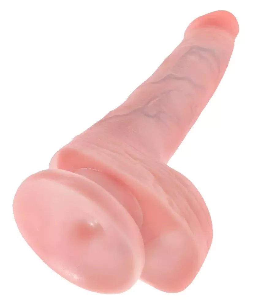 King Cock 6" anatominis modelis su pagrindu, šviesus, 15,2 cm, PVC