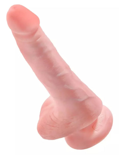 King Cock 6" anatominis modelis su pagrindu, šviesus, 15,2 cm, PVC